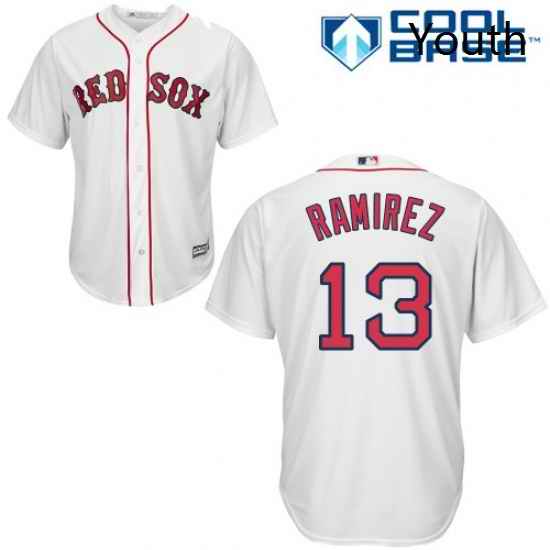 Youth Majestic Boston Red Sox 13 Hanley Ramirez Replica White Home Cool Base MLB Jersey